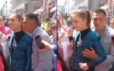 Detienen al hombre que abrazó la presidenta de México