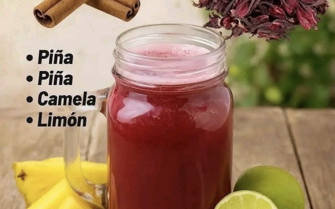 Remedio natural de piña, jamaica, canela y limón